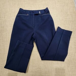 Ralph Lauren Womens High Rise Straight Leg Classic Equestrian Style Pants Navy 8